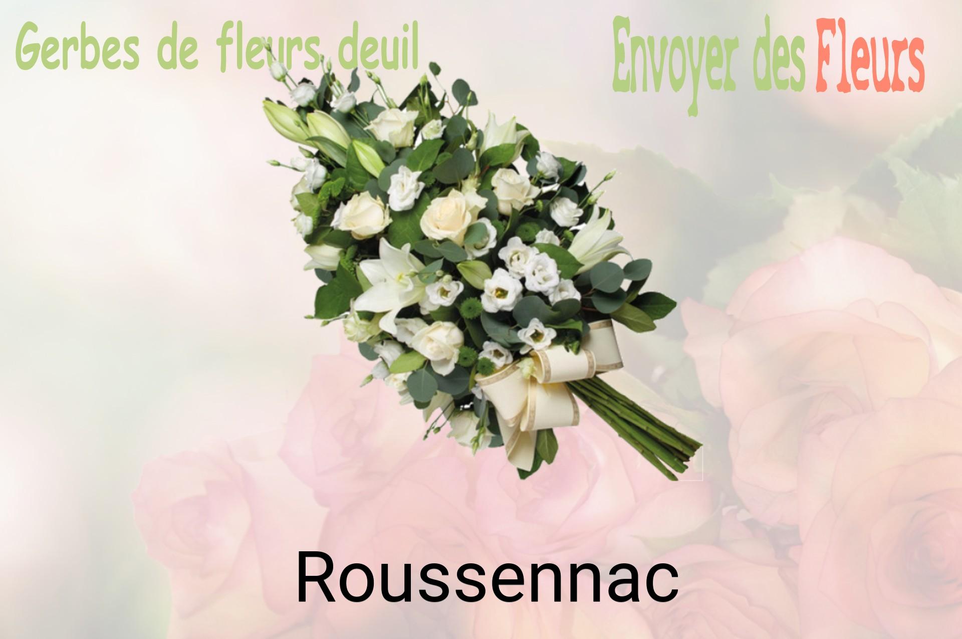 Gerbe de fleurs de deuil livrée à Roussennac